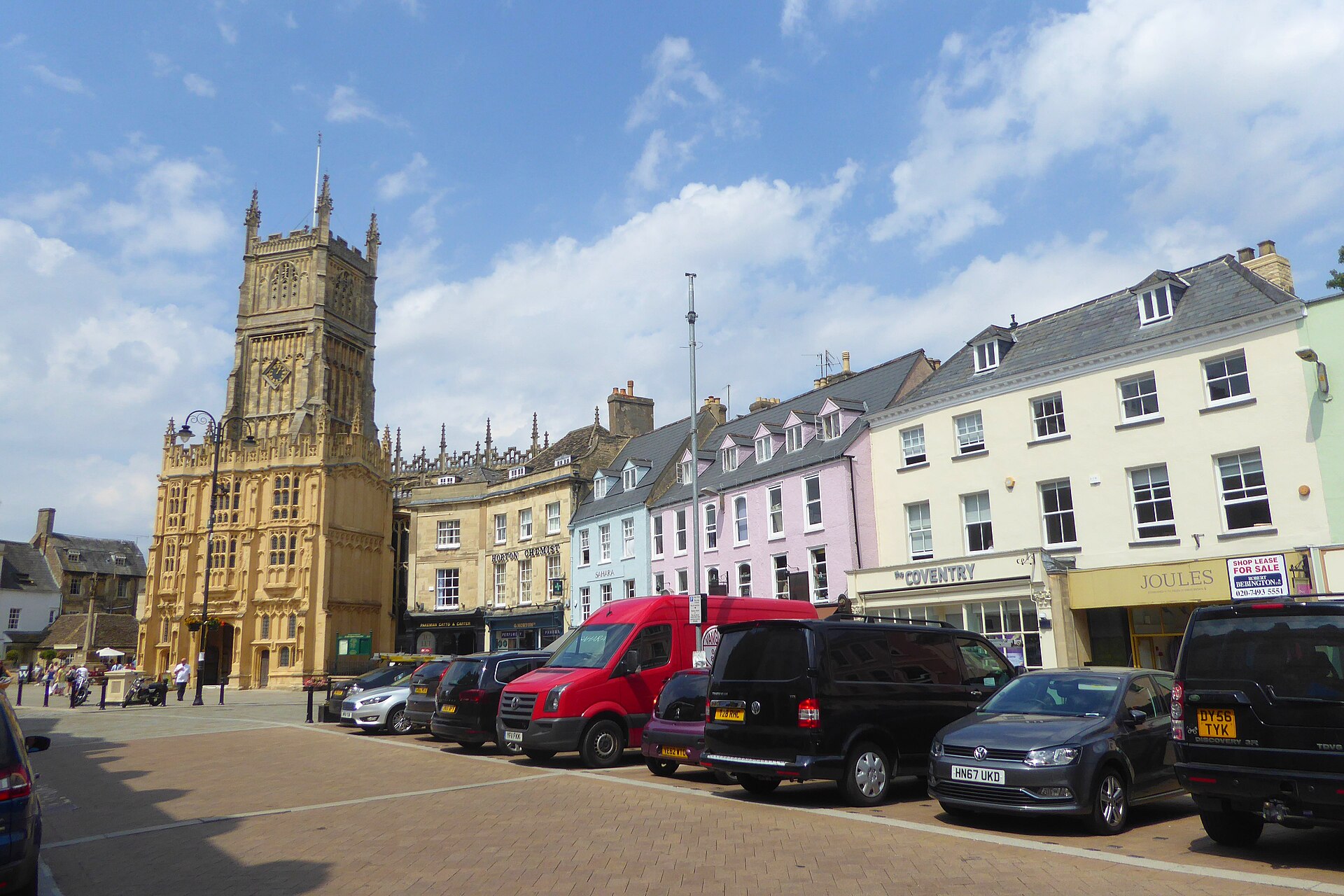 Cirencester Market Place with St John the Baptist church